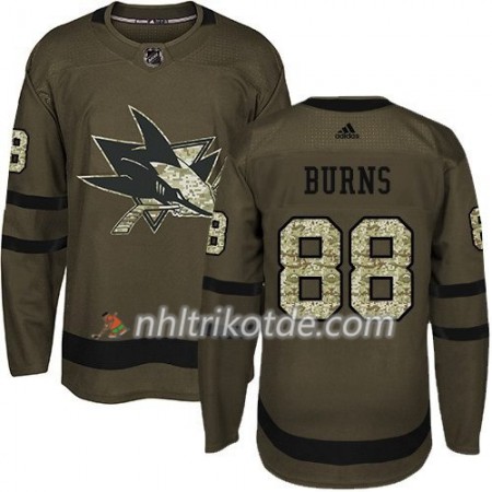 San Jose Sharks Trikot Brent Burns 88 Adidas 2017-2018 Camo Grün Authentic - Herren